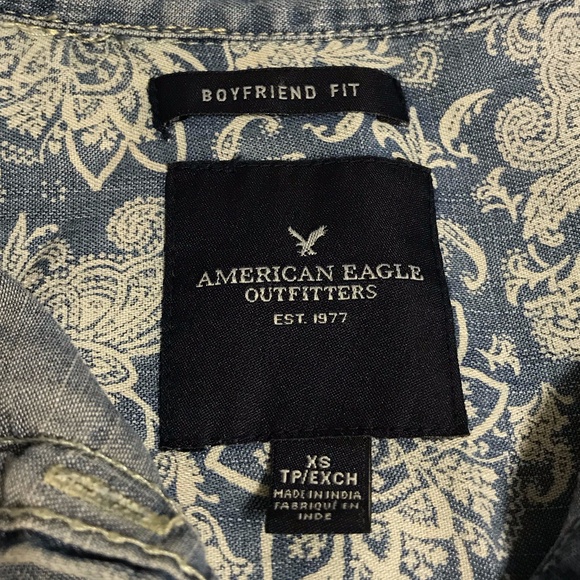 American Eagle Boyfriend Fit Jean Shirt - Picture 4 of 7